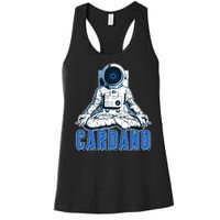 Cardano Mediating Yoga Astronaut Crypto Currency Women's Racerback Tank