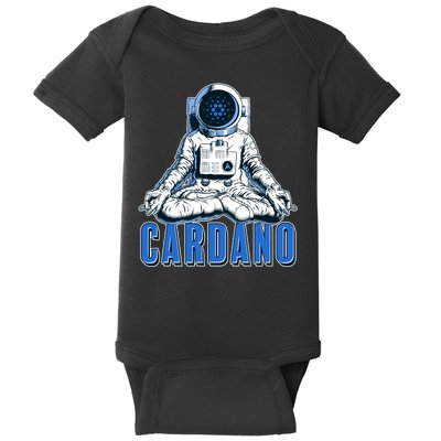 Cardano Mediating Yoga Astronaut Crypto Currency Baby Bodysuit