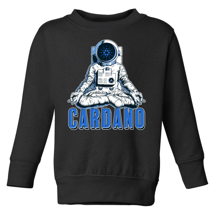 Cardano Mediating Yoga Astronaut Crypto Currency Toddler Sweatshirt