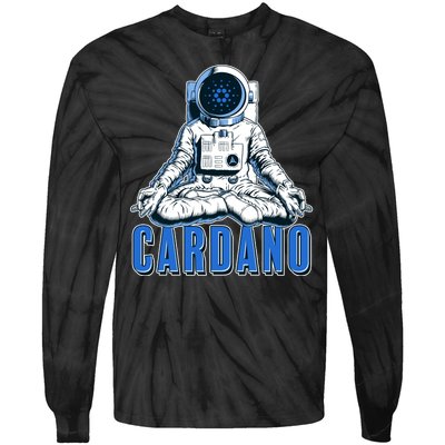 Cardano Mediating Yoga Astronaut Crypto Currency Tie-Dye Long Sleeve Shirt