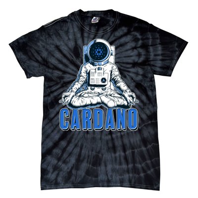 Cardano Mediating Yoga Astronaut Crypto Currency Tie-Dye T-Shirt