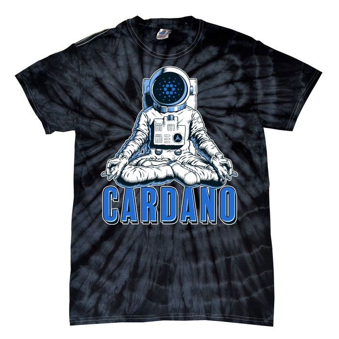 Cardano Mediating Yoga Astronaut Crypto Currency Tie-Dye T-Shirt