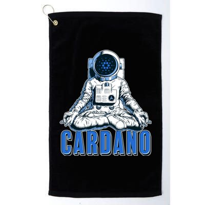 Cardano Mediating Yoga Astronaut Crypto Currency Platinum Collection Golf Towel