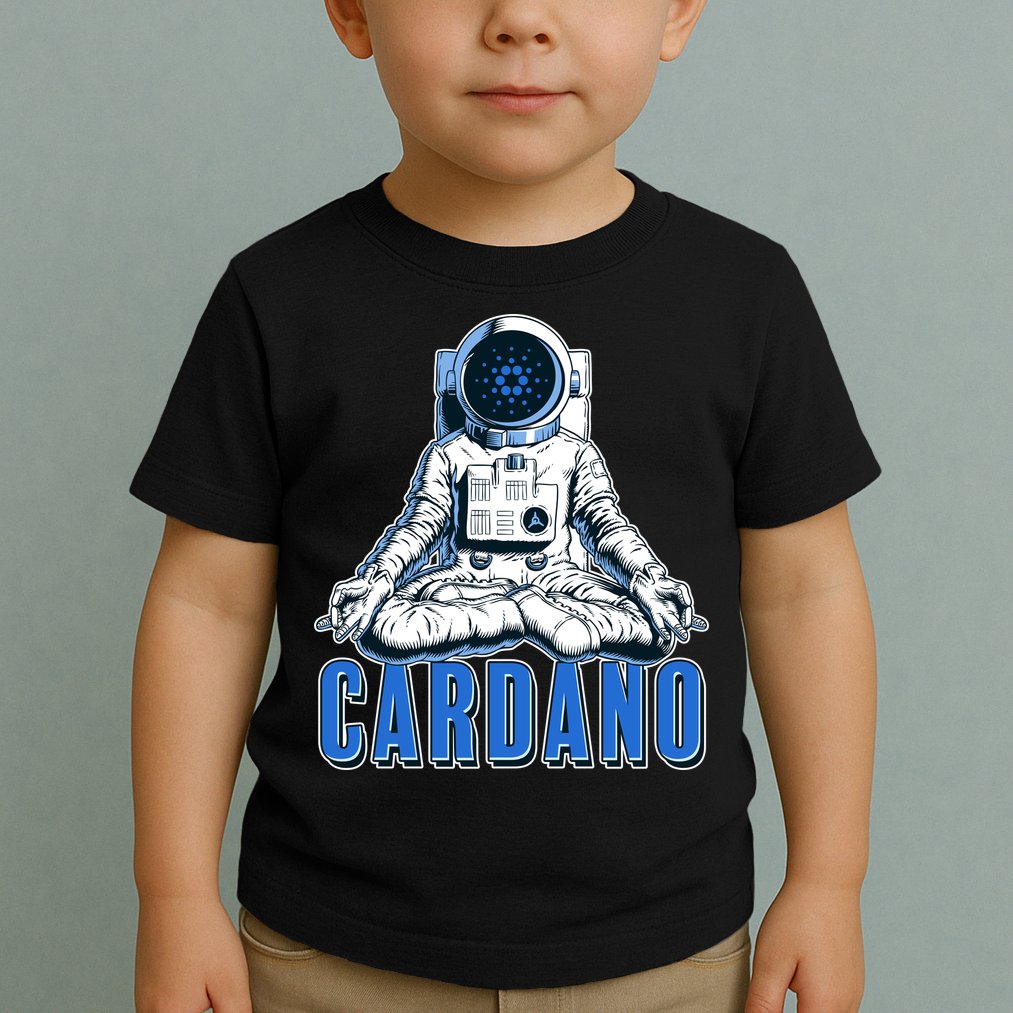 Cardano Mediating Yoga Astronaut Crypto Currency Toddler T-Shirt