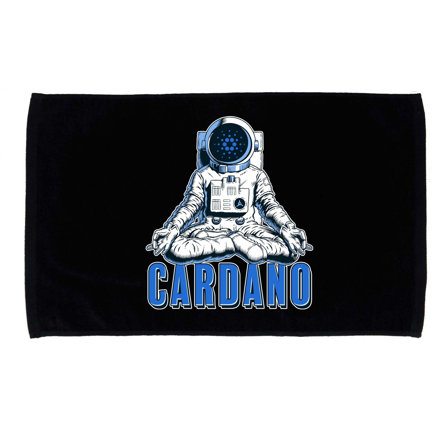 Cardano Mediating Yoga Astronaut Crypto Currency Microfiber Hand Towel