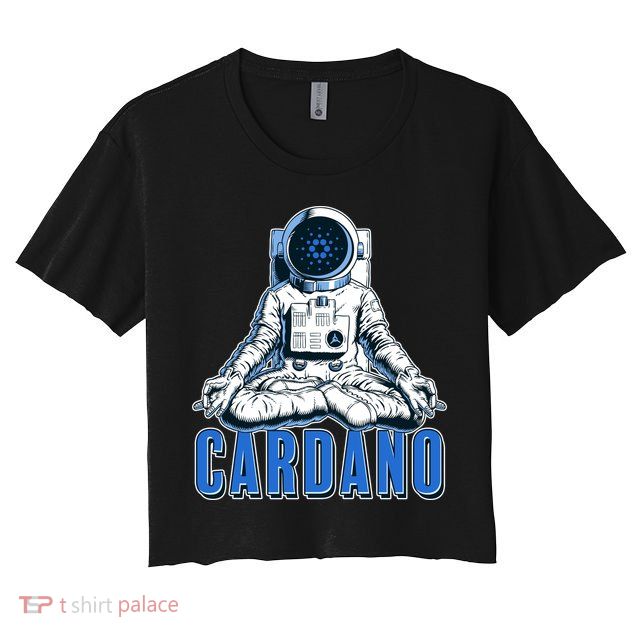 Cardano Mediating Yoga Astronaut Crypto Currency Crop Top