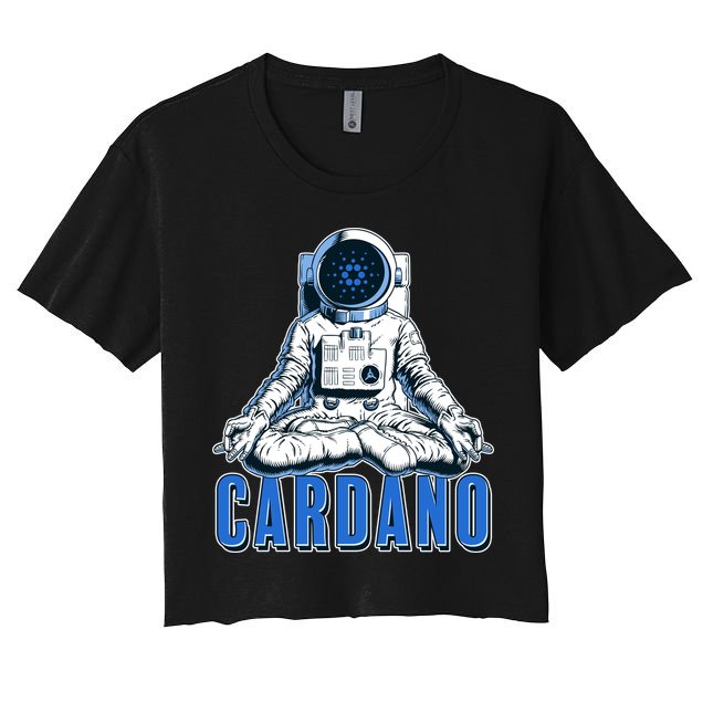 Cardano Mediating Yoga Astronaut Crypto Currency Crop Top