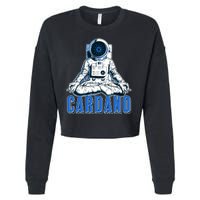 Cardano Mediating Yoga Astronaut Crypto Currency Cropped Pullover Crew