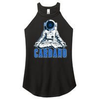 Cardano Mediating Yoga Astronaut Crypto Currency Women's Perfect Tri Rocker Tank