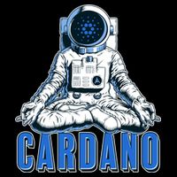 Cardano Mediating Yoga Astronaut Crypto Currency Womens T-Shirt