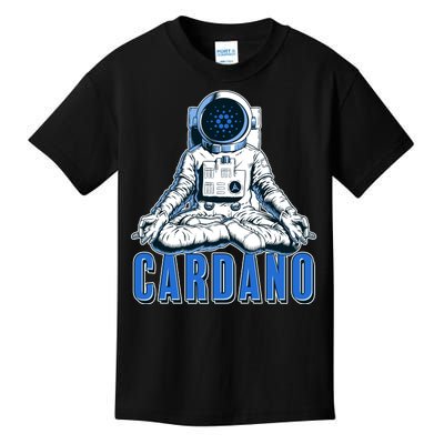 Cardano Mediating Yoga Astronaut Crypto Currency Kids T-Shirt