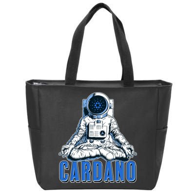 Cardano Mediating Yoga Astronaut Crypto Currency Zip Tote Bag