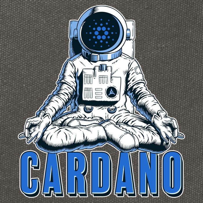 Cardano Mediating Yoga Astronaut Crypto Currency Cotton Canvas Backpack