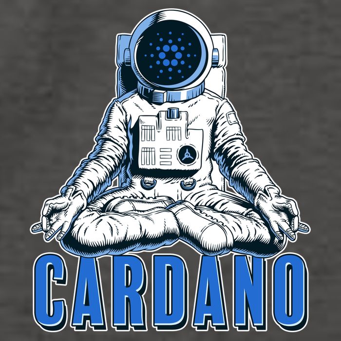 Cardano Mediating Yoga Astronaut Crypto Currency Vector Backpack
