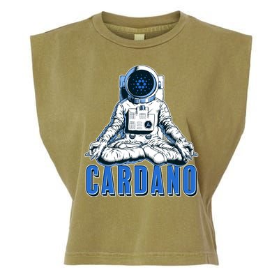 Cardano Mediating Yoga Astronaut Crypto Currency Garment-Dyed Women's Muscle Tee