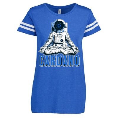 Cardano Mediating Yoga Astronaut Crypto Currency Enza Ladies Jersey Football T-Shirt