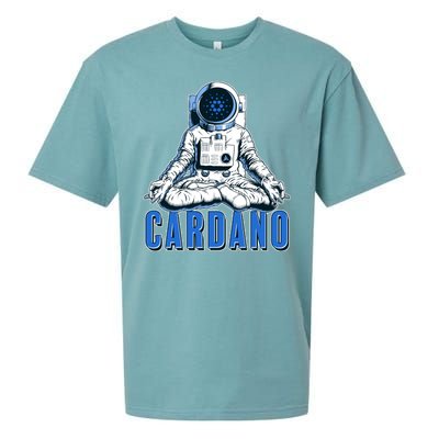 Cardano Mediating Yoga Astronaut Crypto Currency Sueded Cloud Jersey T-Shirt