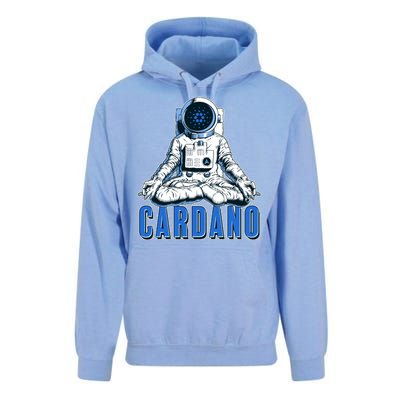 Cardano Mediating Yoga Astronaut Crypto Currency Unisex Surf Hoodie