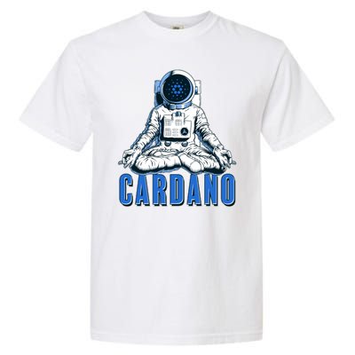 Cardano Mediating Yoga Astronaut Crypto Currency Garment-Dyed Heavyweight T-Shirt