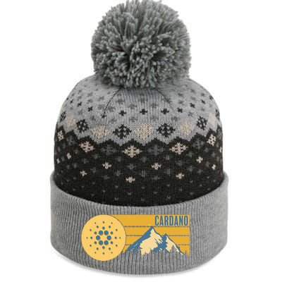 Cardano Vintage Mountains Crypto Currency The Baniff Cuffed Pom Beanie