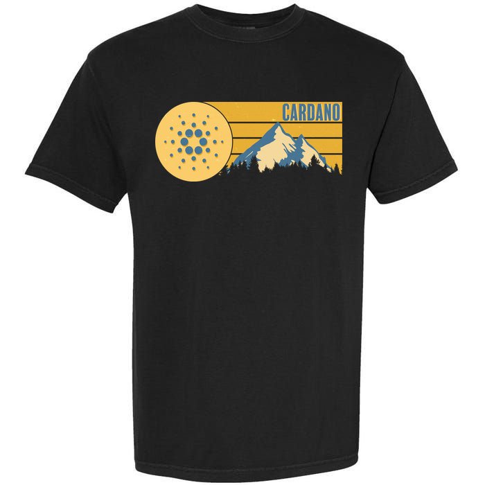 Cardano Vintage Mountains Crypto Currency Garment-Dyed Heavyweight T-Shirt