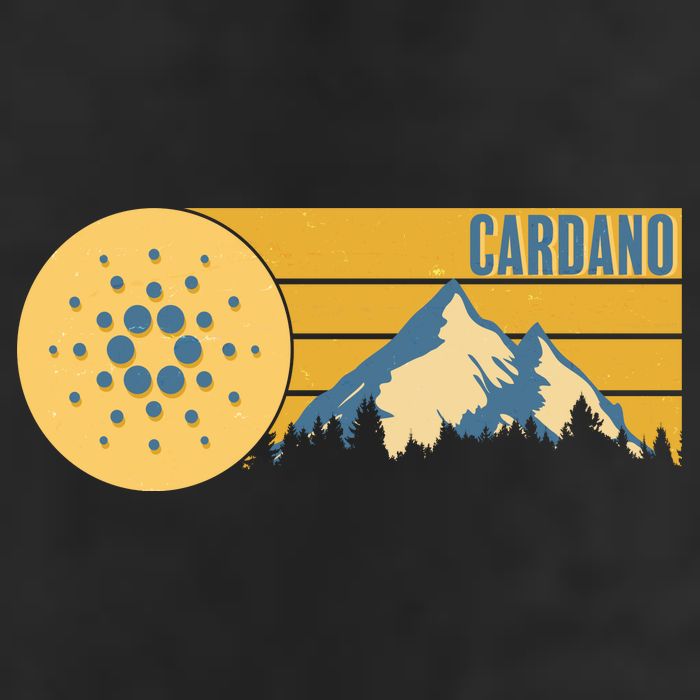 Cardano Vintage Mountains Crypto Currency Garment-Dyed Heavyweight T-Shirt
