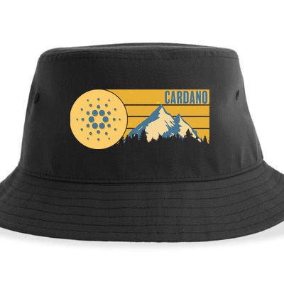 Cardano Vintage Mountains Crypto Currency Sustainable Bucket Hat