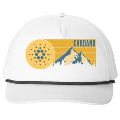 Cardano Vintage Mountains Crypto Currency Snapback Five-Panel Rope Hat