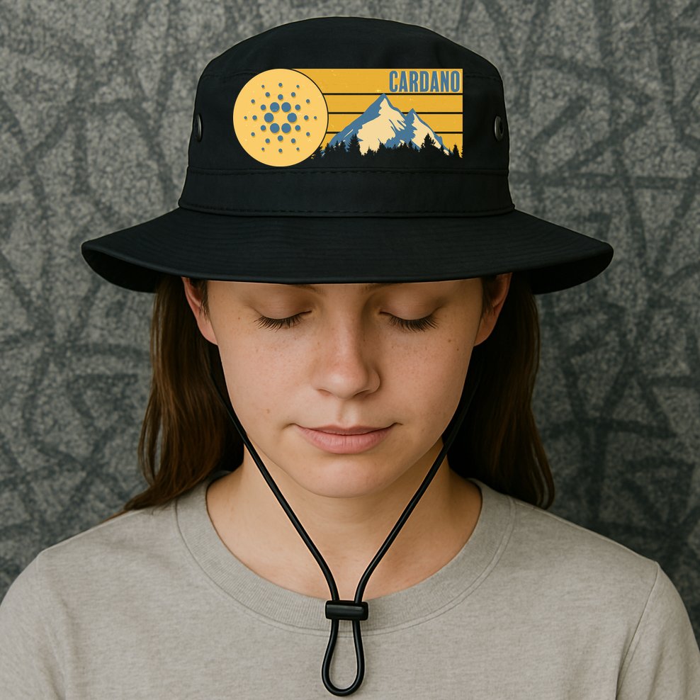 Cardano Vintage Mountains Crypto Currency Bucket Hat