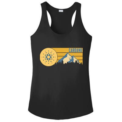 Cardano Vintage Mountains Crypto Currency Ladies PosiCharge Competitor Racerback Tank