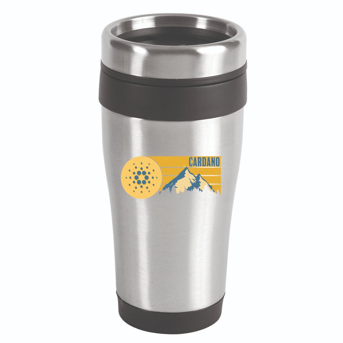Cardano Vintage Mountains Crypto Currency 16oz Travel Tumbler