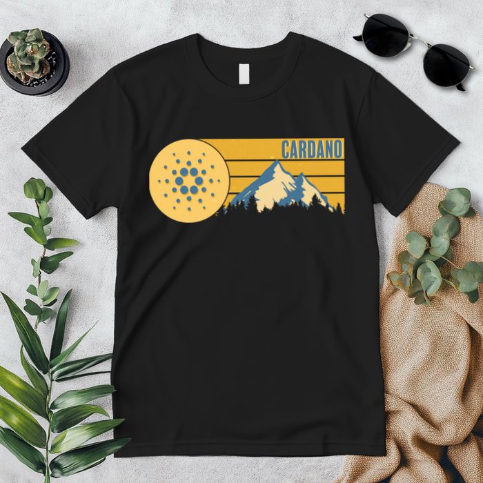 Cardano Vintage Mountains Crypto Currency Premium T-Shirt