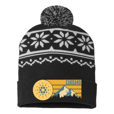 Cardano Vintage Mountains Crypto Currency USA-Made Snowflake Beanie