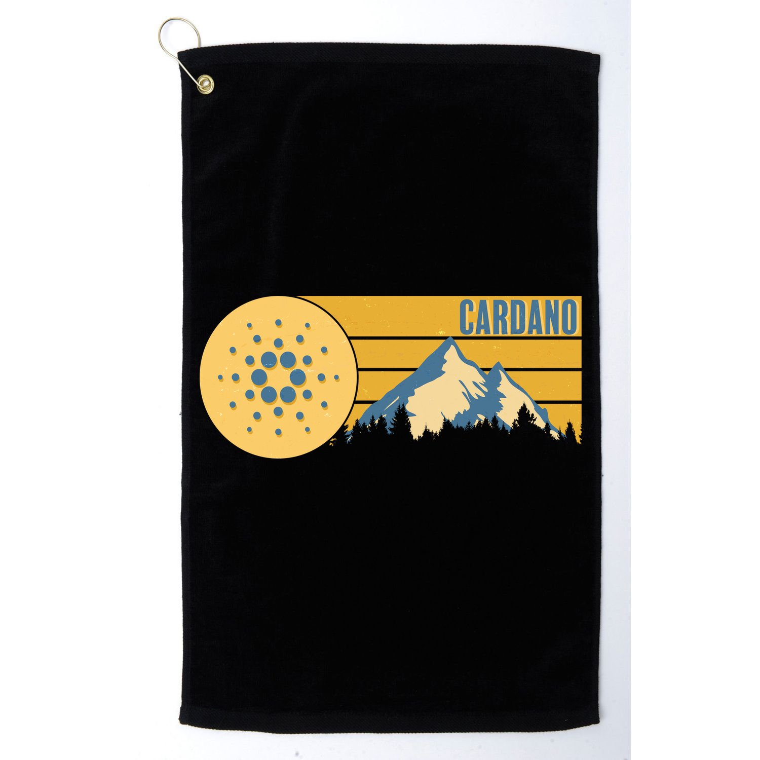 Cardano Vintage Mountains Crypto Currency Golf Towel