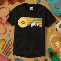 Cardano Vintage Mountains Crypto Currency Kids T-Shirt