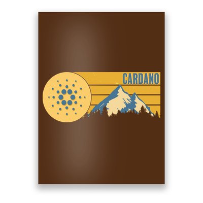 Cardano Vintage Mountains Crypto Currency Poster