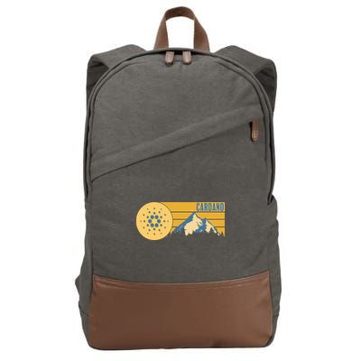 Cardano Vintage Mountains Crypto Currency Cotton Canvas Backpack