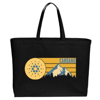 Cardano Vintage Mountains Crypto Currency Cotton Canvas Jumbo Tote