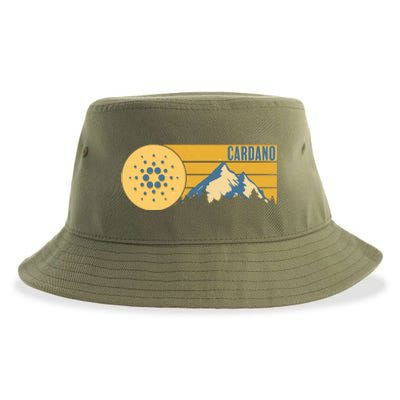 Cardano Vintage Mountains Crypto Currency Sustainable Bucket Hat