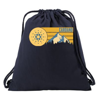 Cardano Vintage Mountains Crypto Currency Drawstring Bag