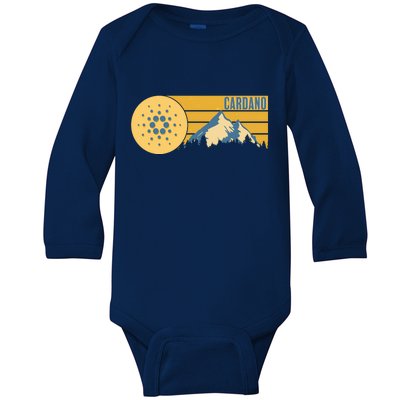 Cardano Vintage Mountains Crypto Currency Baby Long Sleeve Bodysuit