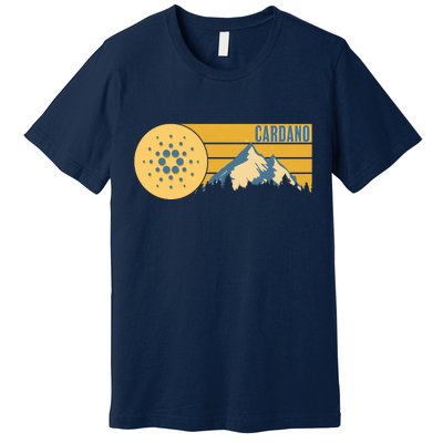 Cardano Vintage Mountains Crypto Currency Premium T-Shirt