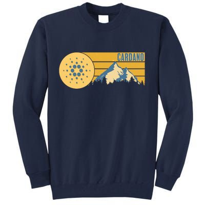 Cardano Vintage Mountains Crypto Currency Tall Sweatshirt