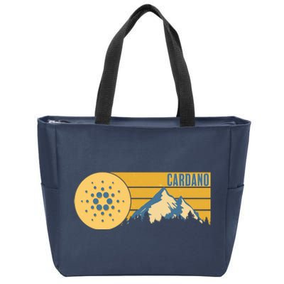 Cardano Vintage Mountains Crypto Currency Zip Tote Bag