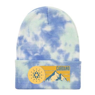 Cardano Vintage Mountains Crypto Currency Tie Dye 12in Knit Beanie