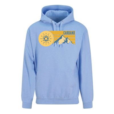 Cardano Vintage Mountains Crypto Currency Unisex Surf Hoodie