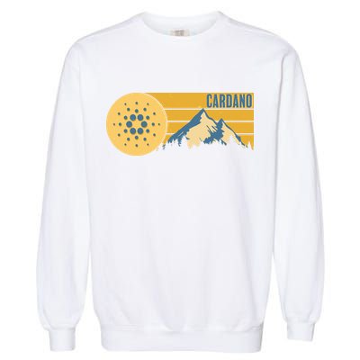 Cardano Vintage Mountains Crypto Currency Garment-Dyed Sweatshirt