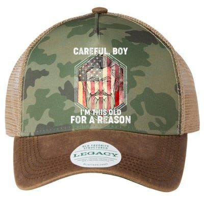 Careful Boy I'm This Old For A Reason Legacy Tie Dye Trucker Hat