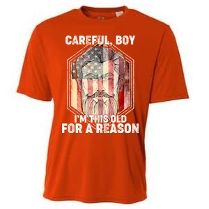 Careful Boy I'm This Old For A Reason Cooling Performance Crew T-Shirt