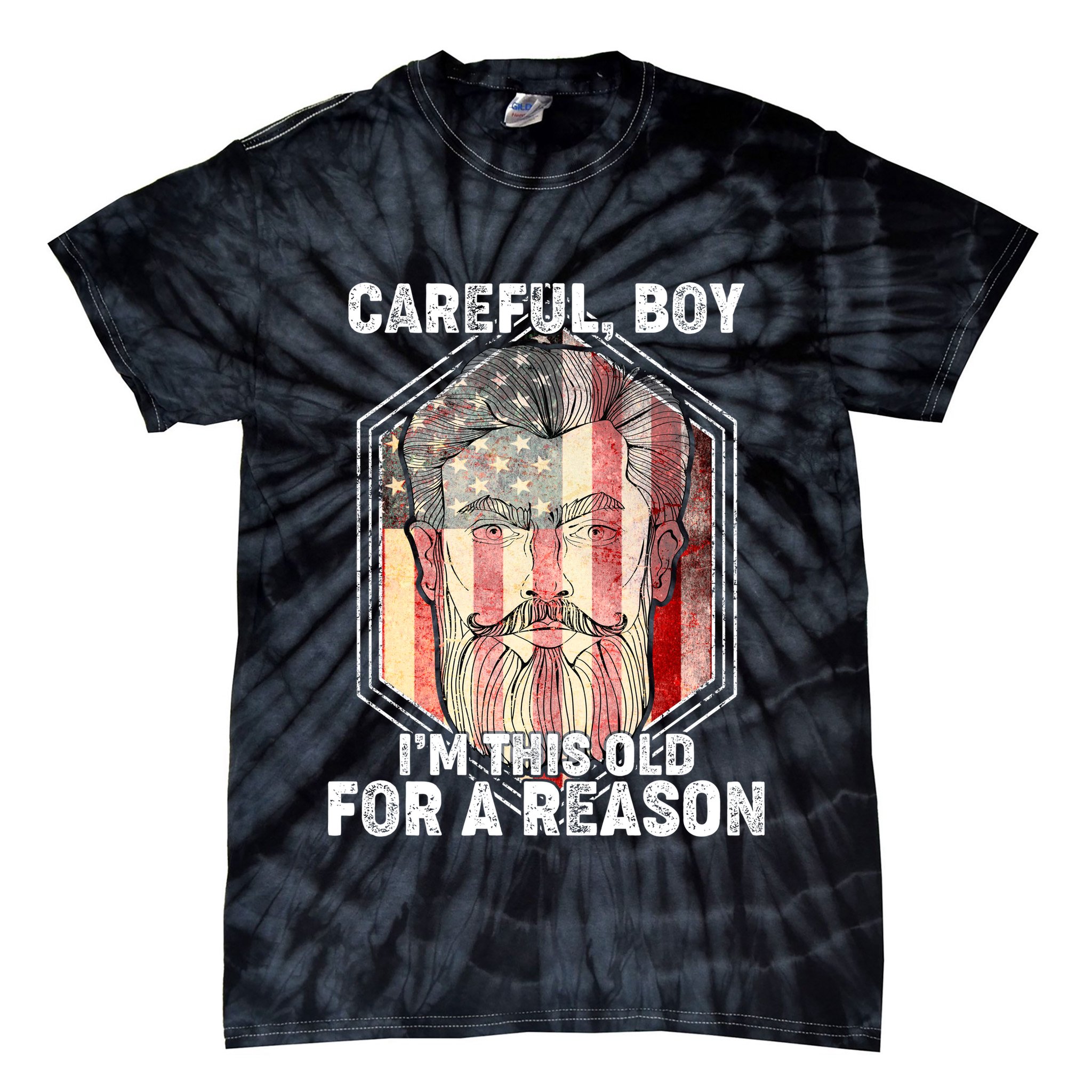 Careful Boy I'm This Old For A Reason Tie-Dye T-Shirt
